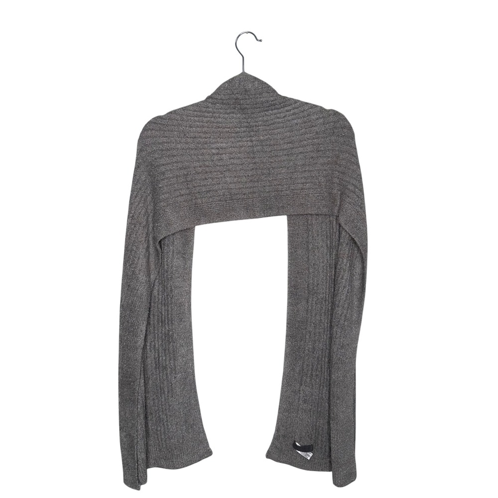 Barefoot Dreams CozyChic Lite Shawl Women OS Grey Excellent Ribbed Knit 478 - Picture 2 of 4